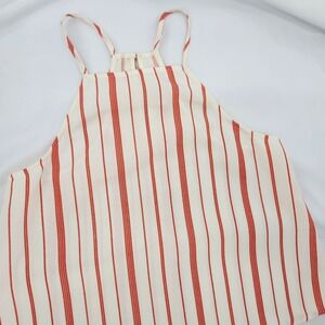 Everly NWOT Women Halter Top Size M Orange Cream Striped Festival Americana